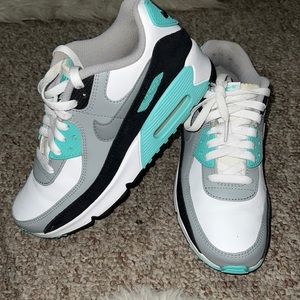 Nike White and Aqua Athletic Sneakers